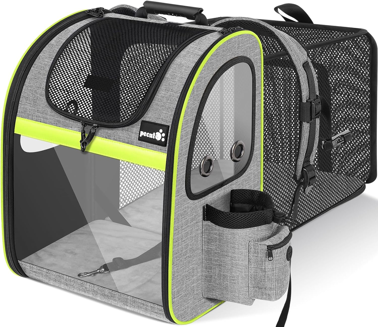 Pet Carrier Backpack, Cat Backpack Carrier, Expandable with Breathable Mesh for Small Dogs Cats Puppies, Dog Backpack Carrier for Hiking Travel Camping Outdoor, Hold Pets up to 18 Lbs