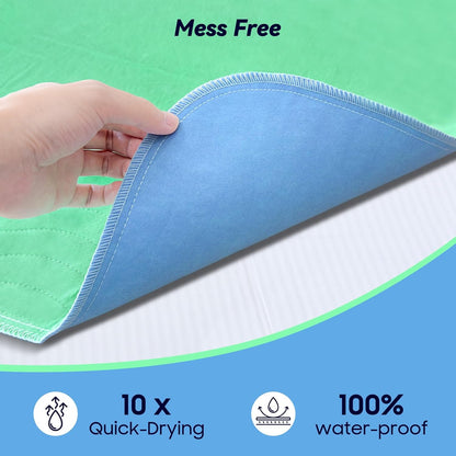 4 Pack 24” X 24” Extra Heavy Absorbency Washable Underpads, Waterproof Nursing Pads Incontinence Bed Pads, Reusable Washable Pee Pads for Dogs, Diaper Changing & Adults, Washable Puppy Pads