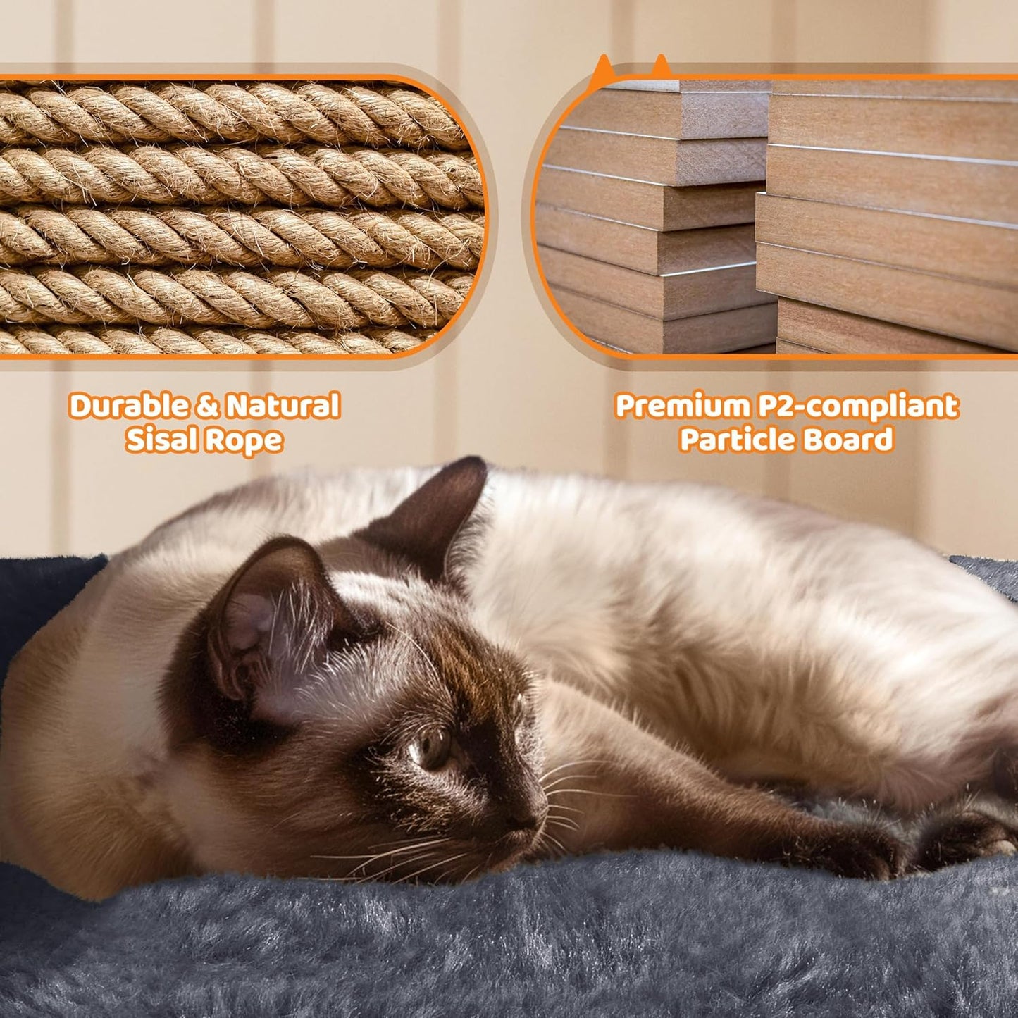 Yaheetech | 68.5In Cat Tree | for Large Cats | Multi-Level Cat Tower with 3 Wide Perches, Large Condo | Stable Pet Play House W/Sisal-Covered Scratching Posts & Board | Dark Gray