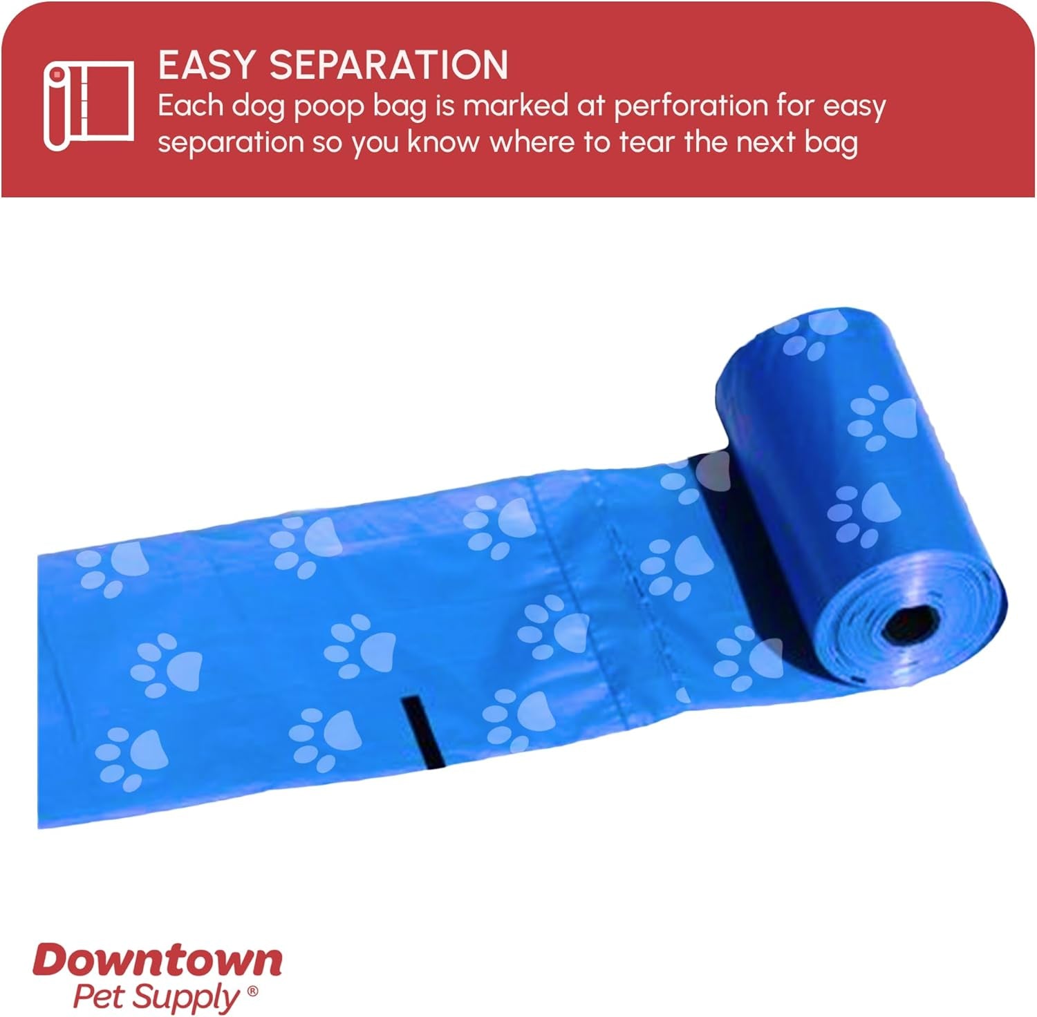 Poop Bags for Dogs with Dispenser, 500 Count - Leak-Proof Dog Waste Bags and Bone-Shaped Dog Poop Bags Holder for Leash - Rainbow with Paw Prints, 12.5" X 8.5"