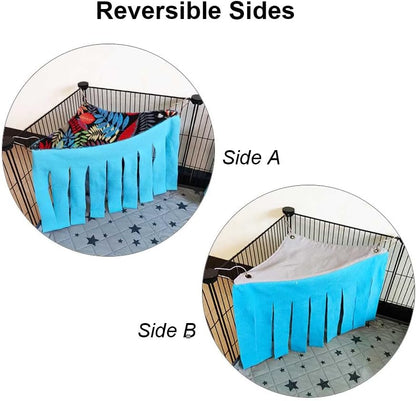 Guinea Pig Hideout Hideaway Corner Fleece Toys Cage Accessories with Reversible Sides. Black Leaves, Triangle