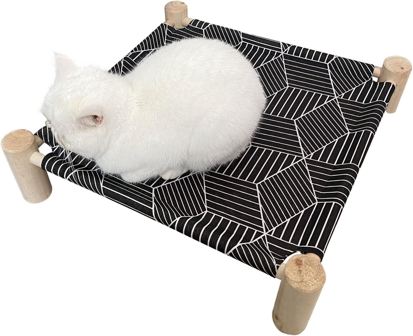 Cat/Dog Bed Hammock Cat Bed, Wooden Dog Elevated Indoor Outdoor Beds, Raised Cat