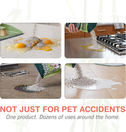 : Pet Mess & Odor Cleanup Duo - 15Oz Bag & Dustpan Broom - Dog Accident Clumping Powder, Remove Urine-Poop-Vomit from Hard Services