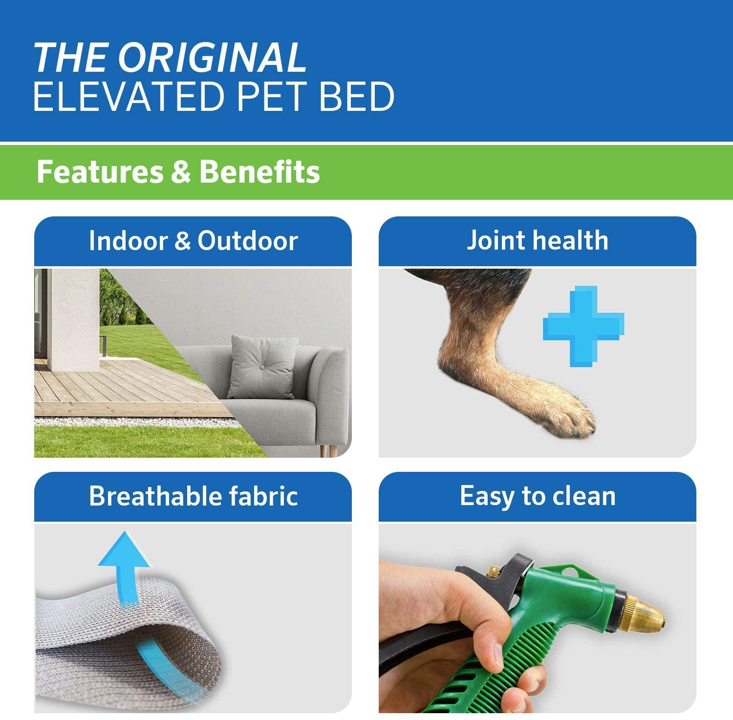 Original Elevated Dog Bed - Breathable Off-The-Ground Pet Bed with Cooling Fabric, Joint Relief & Moisture-Resistant Fabric, 100% Recyclable, Easy Clean, Terracotta, Medium