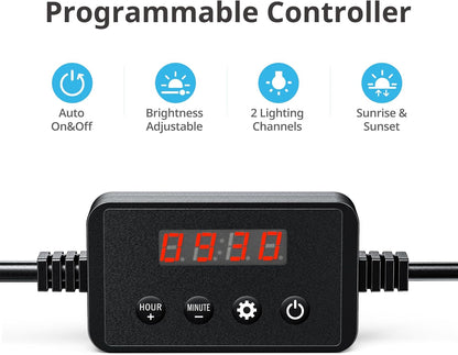 Classicled plus LED Aquarium Light with Timer, 32 Watts, for 48 to 54 Inch Fish Tank Light, Daylight and Moonlight Cycle