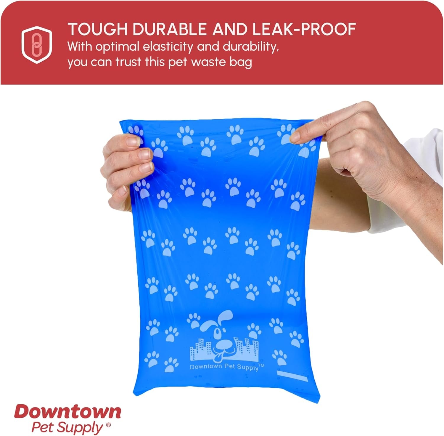 Poop Bags for Dogs with Dispenser, 500 Count - Leak-Proof Dog Waste Bags and Bone-Shaped Dog Poop Bags Holder for Leash - Rainbow with Paw Prints, 12.5" X 8.5"