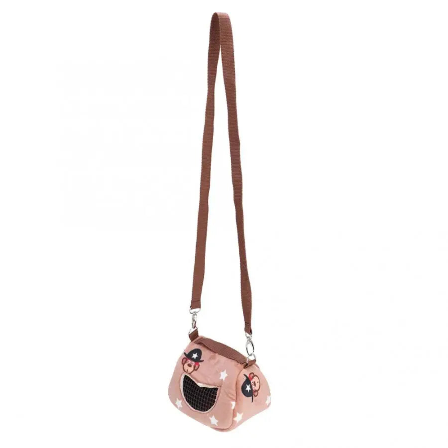 Flannelette Portable Breathable Pet Hamster Carrier Travel Outgoing Bag for Small Pets Guinea Pig Squirrel Small Pet Carrier