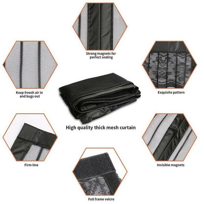 Magnetic Screen Door Retractable Mesh Net Pet Patio Hands Free Mosquito Magic