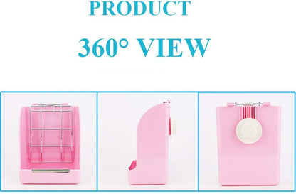 Rabbit Feeder Bunny Guinea Pig Hay Feeder, Hay Guinea Pig Hay Feeder, Chinchilla Plastic Food Bowl (Blue) (Pink)