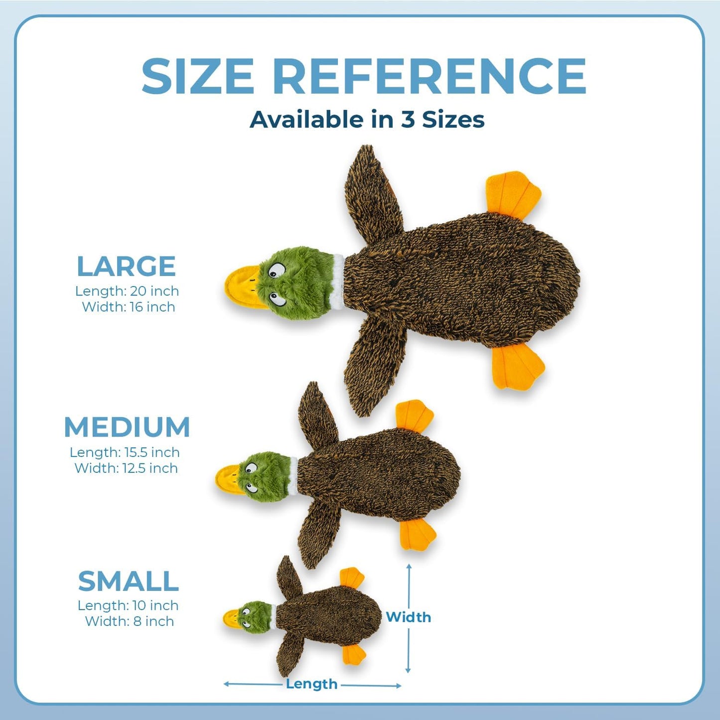 Squeaky Dog Toys with Soft Durable Fabric for Small, Medium and Large Pets Interactive Toy for Indoor Play, Supports Active Biting and Play - 1Wild Duck, Alligator, Medium