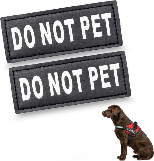 Do Not Pet Patch - Attachable Patches with Hook Backing for Do Not Pet Dog Vest Harness or Collar - Service Dog, Emotional Support, Service Dog in Training, and Therapy Patches