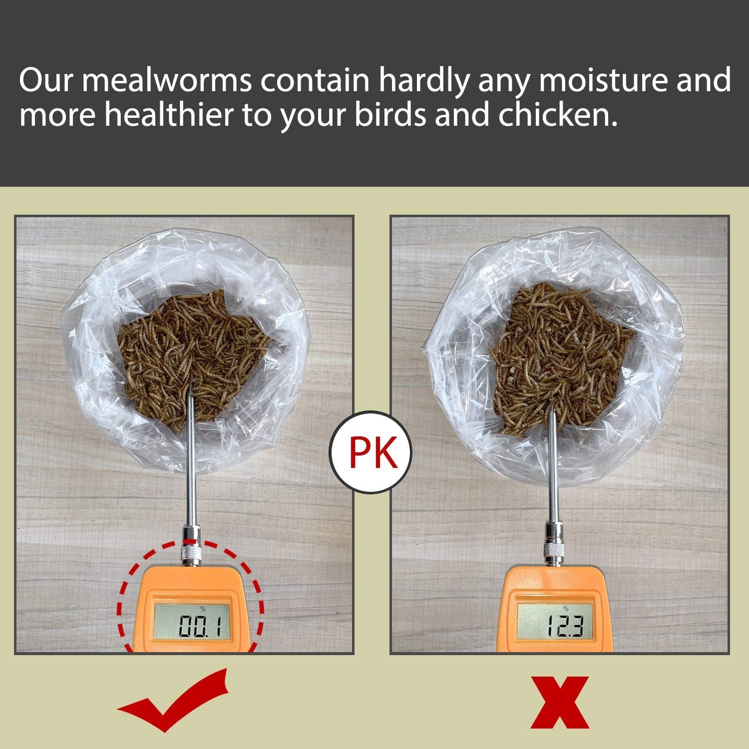Non-Gmo Dried Mealworms,2Lb 100% Natural Large Size No Moisture,Treats for Birds Chickens Hedgehog Hamster Fish Reptile Turtles