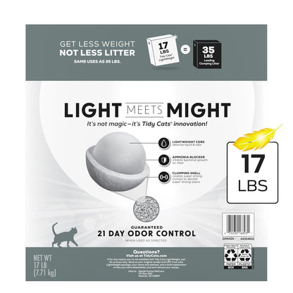 Lightweight 4-In-1 Strength Multi-Cat, Odor Control, Clumping, 99.9 Percent Dust Free Cat Litter - 17 Lb. Box