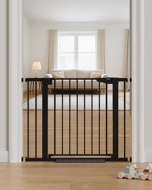 29.7-40.6" Baby Gate for Stairs, Mom'S Choice Awards Winner-Dog Gate for Doorways, Pressure Mounted Auto-Close Pet Gates for Dogs Indoor, Safety Child Gate with Easy Walk Thru Door, Black