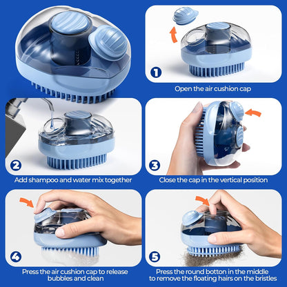 Cat Brush, Dog Bath Brush with Shampoo Dispensing, Dog Brush for Shedding with S