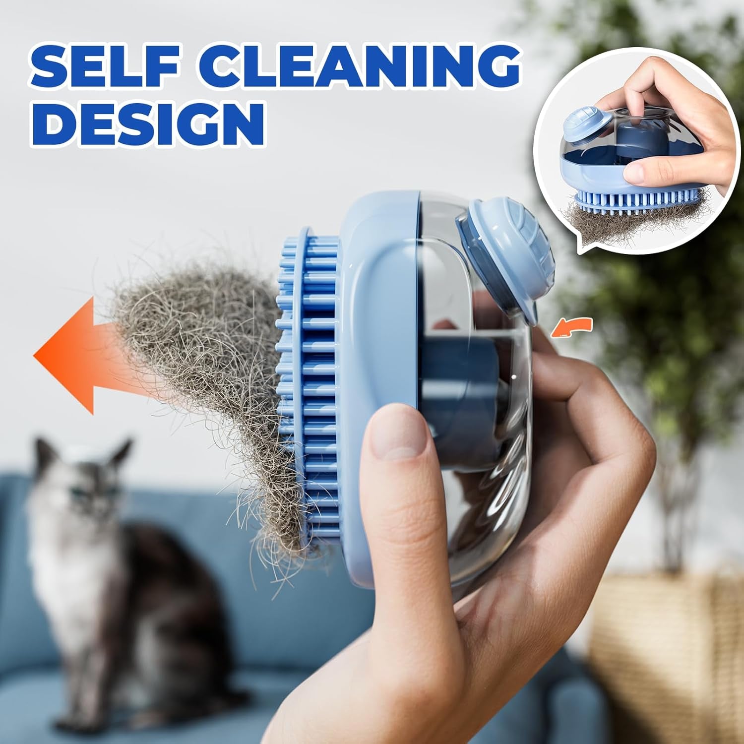 Cat Brush, Dog Bath Brush with Shampoo Dispensing, Dog Brush for Shedding with S
