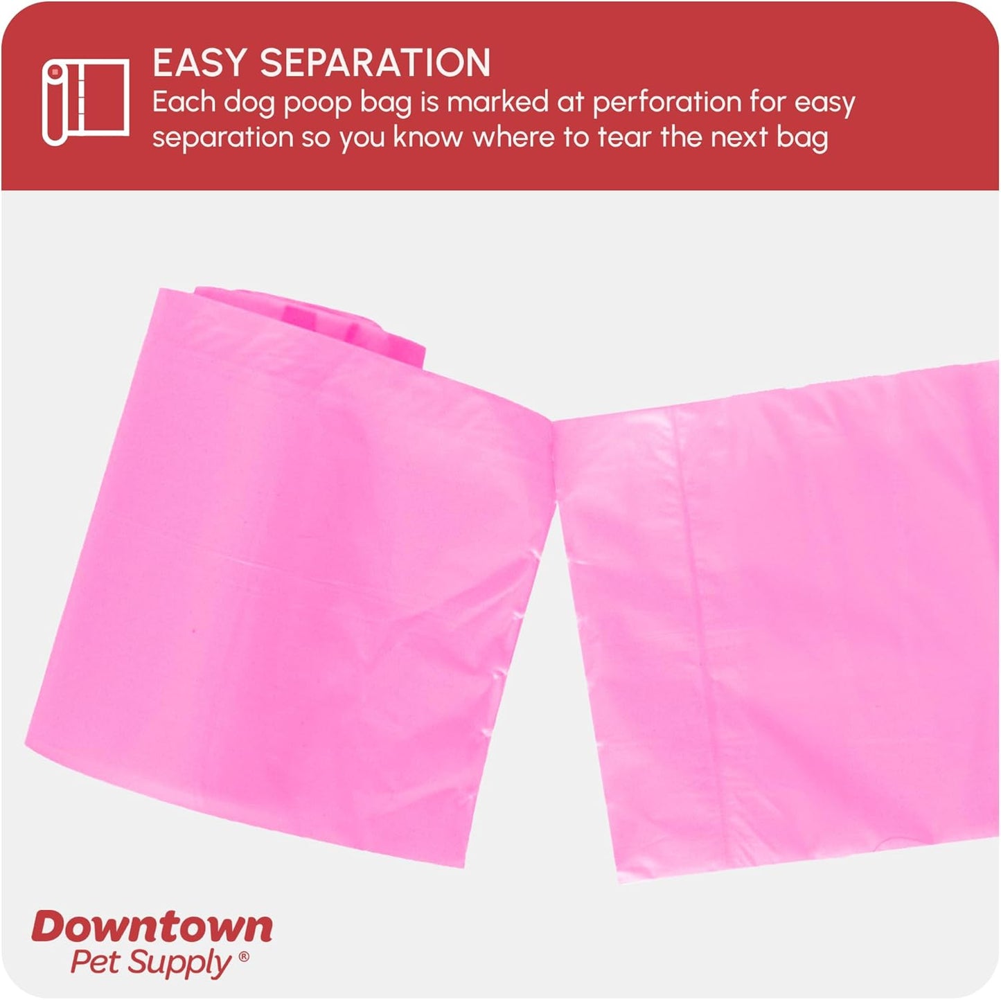 Poop Bags for Dogs with Dispenser, 220 Count - Leak-Proof Dog Waste Bags and Bone-Shaped Dog Poop Bags Holder for Leash - Pink, 12.5" X 8.5"