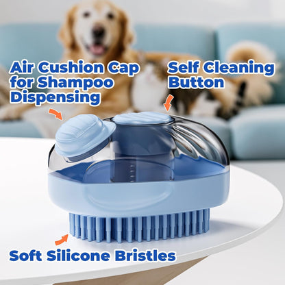 Cat Brush, Dog Bath Brush with Shampoo Dispensing, Dog Brush for Shedding with S