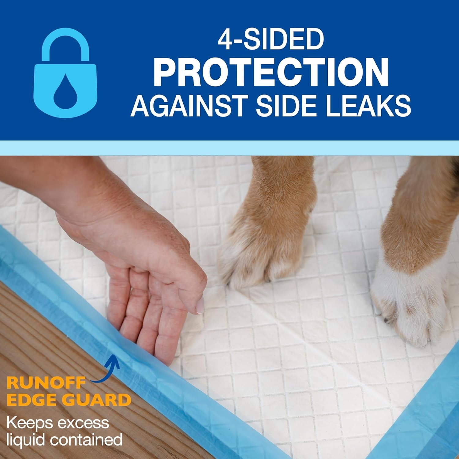 Wee-Wee Superior Performance Pee Pads for Dogs with Runoff Barrier Edge Guard Protection, Puppy & Dog Potty Training Pads, Housebreaking Supplies, 27.5" X 44" (18 Count)